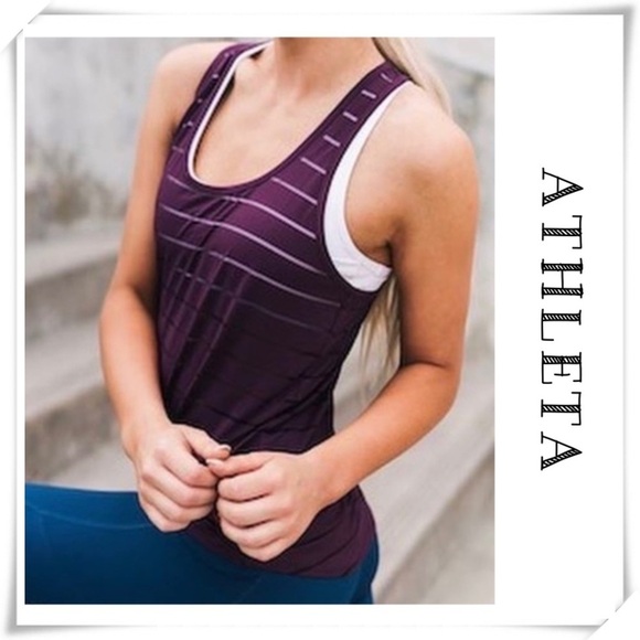ATHLETA Max Out Chi Support Tank In Burgundy - Picture 1 of 9